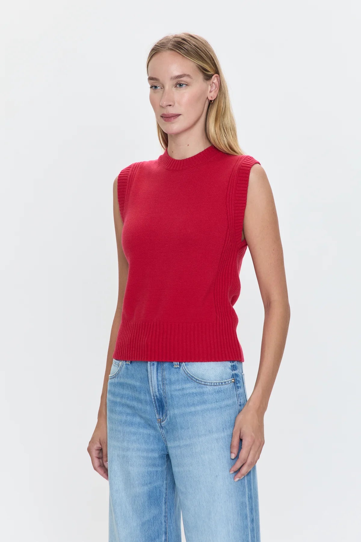 Leandra Sweater Vest- Ruby