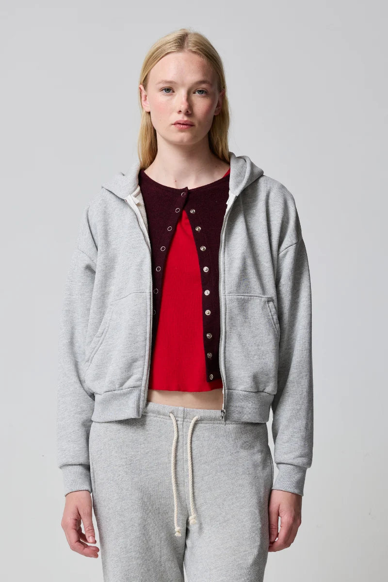 Sebi Zip-Up Hoodie in Heather Grey