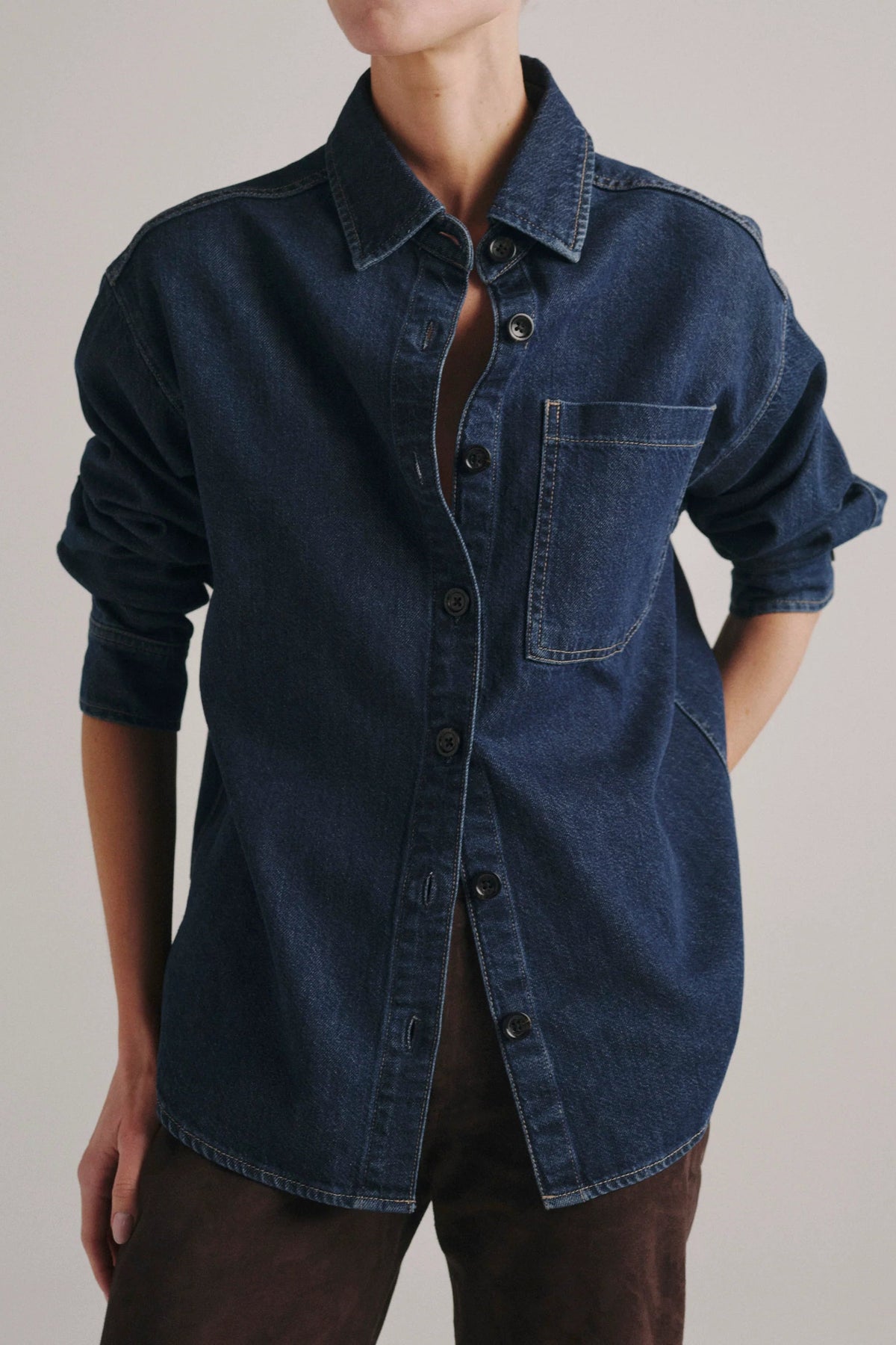 Addison Denim Overshirt in Inkwell Aura