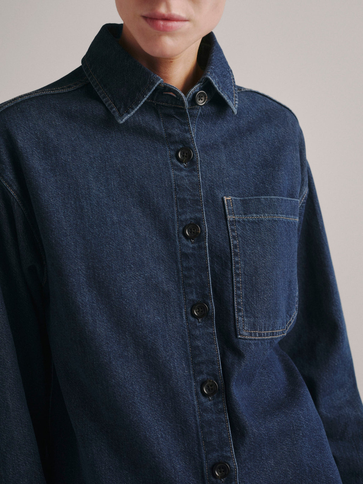 Addison Denim Overshirt in Inkwell Aura