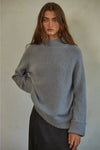 Raglan Long Sleeve Sweater- Blue Grey