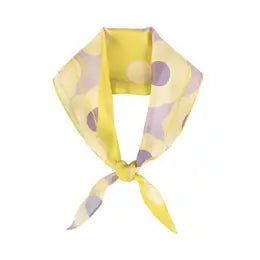 Polka Dot Silk Diamond Neckerchief- Yellow