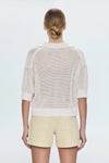 Emma Open Knit Polo- Dove Marl