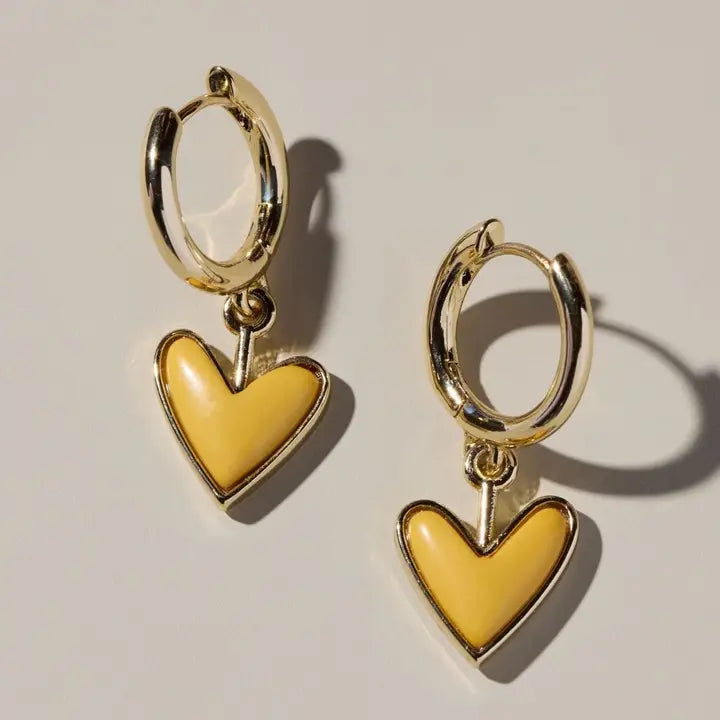 Yellow Stone Sweetheart Huggies- Gold