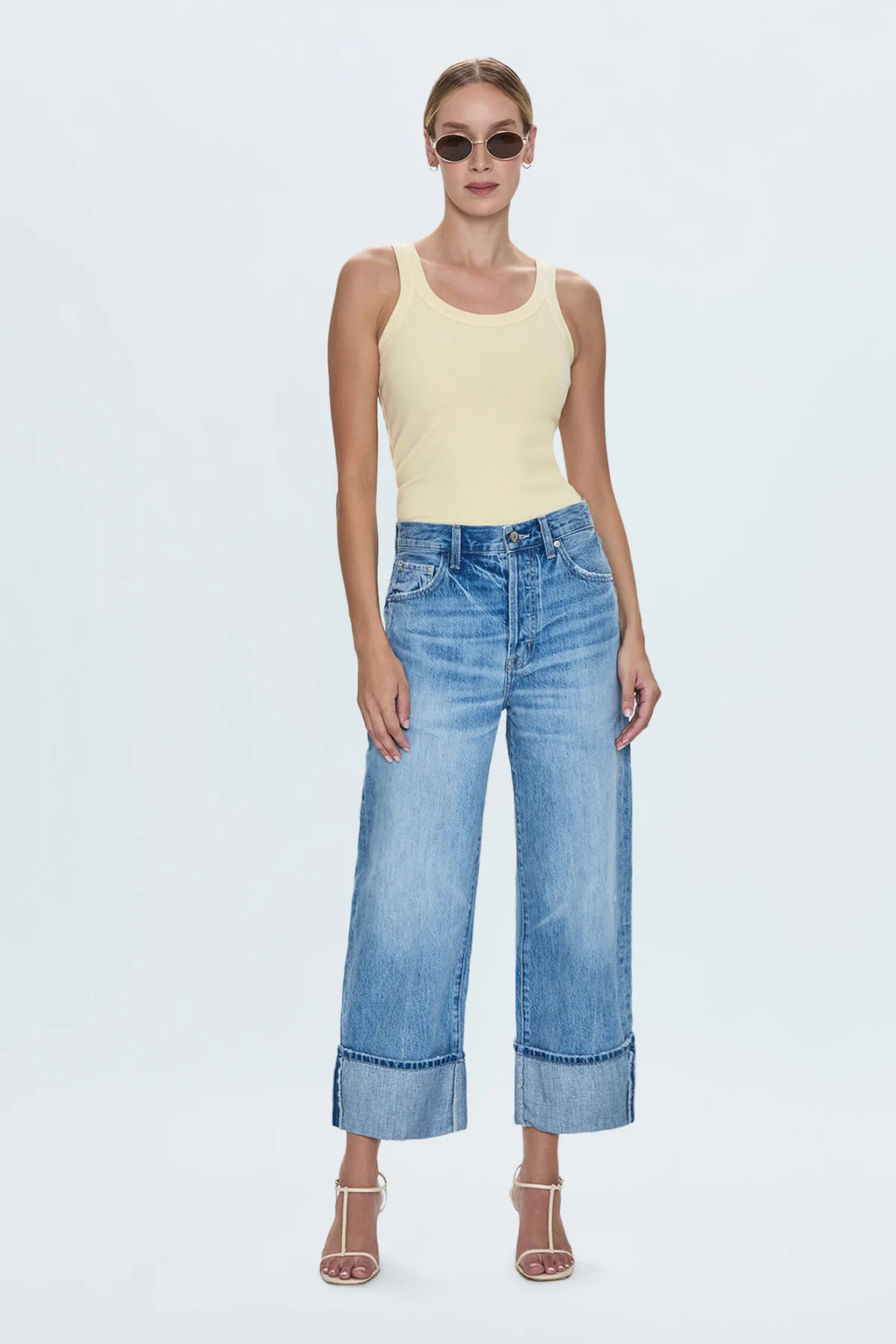 Ryder High Rise Cuffed Straight Leg Denim- Abroad Vintage