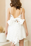 Scallop Cutout Mini Dress—White