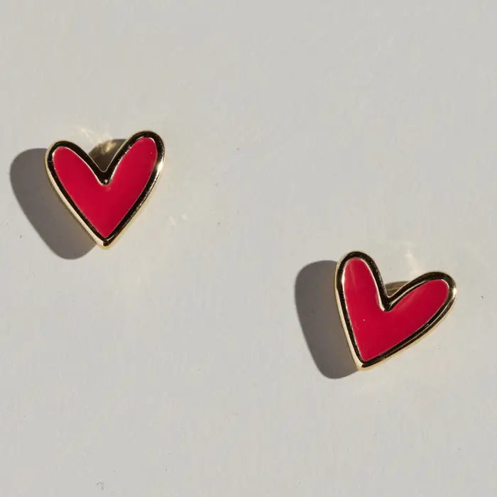 Crimson Sweetheart Studs