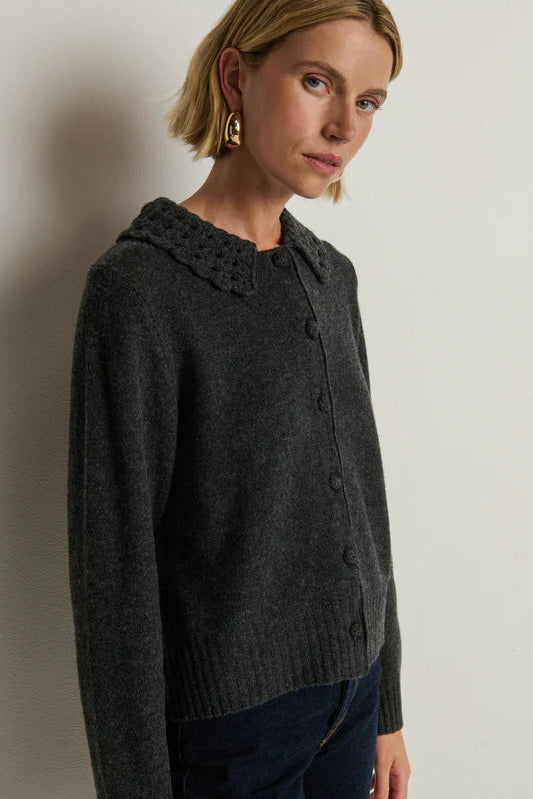 Addie Cardigan- Heather Charcoal