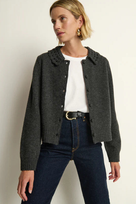 Addie Cardigan- Heather Charcoal