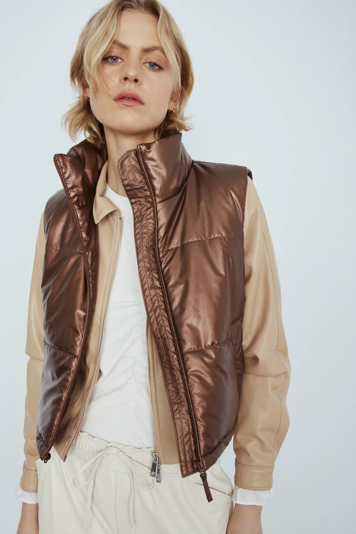 Aster Puffy Vest- Rich Metallic Copper **Final Sale**