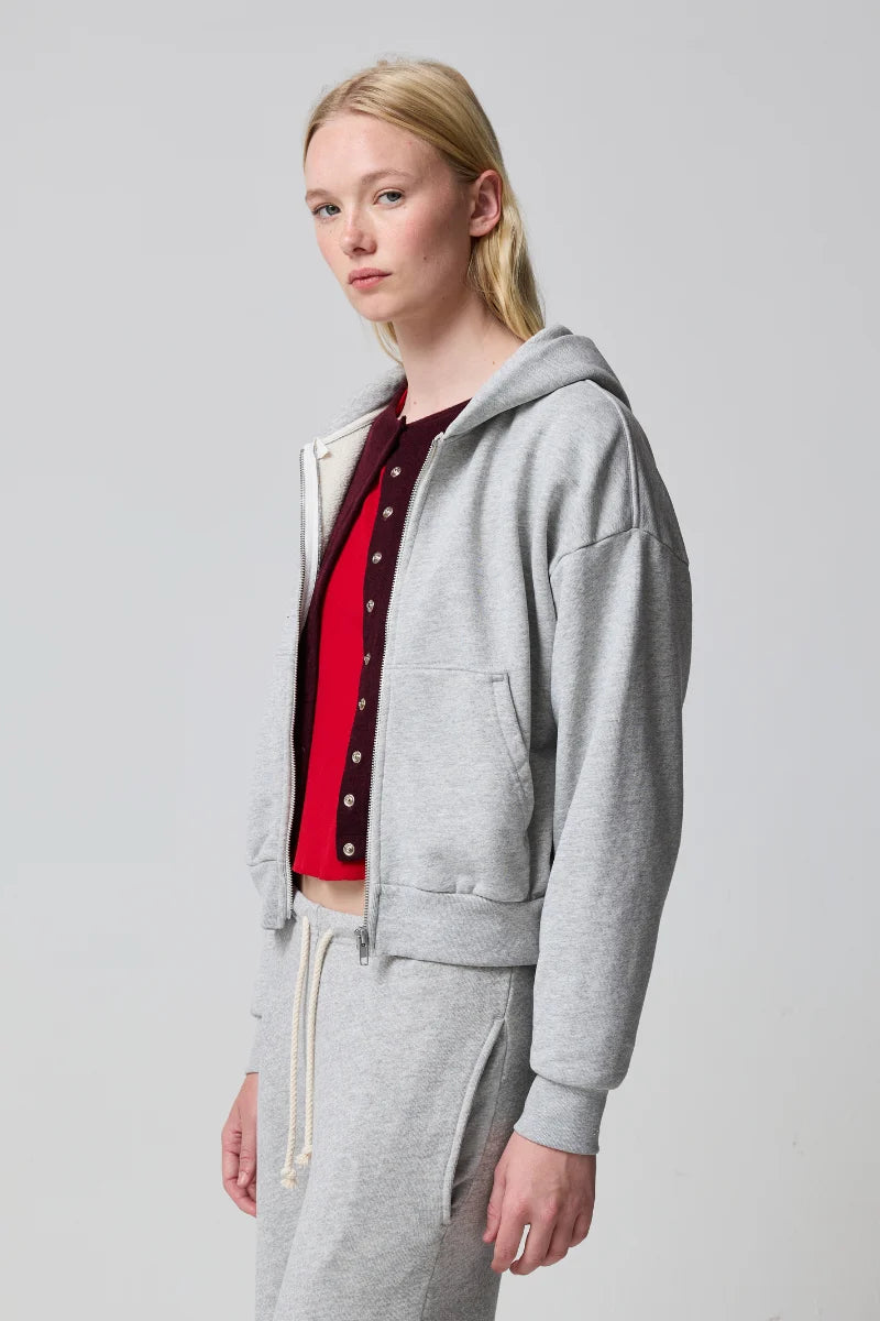 Sebi Zip-Up Hoodie in Heather Grey