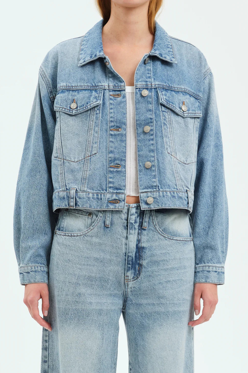 Bestie Cropped Denim Jacket- Caught Up