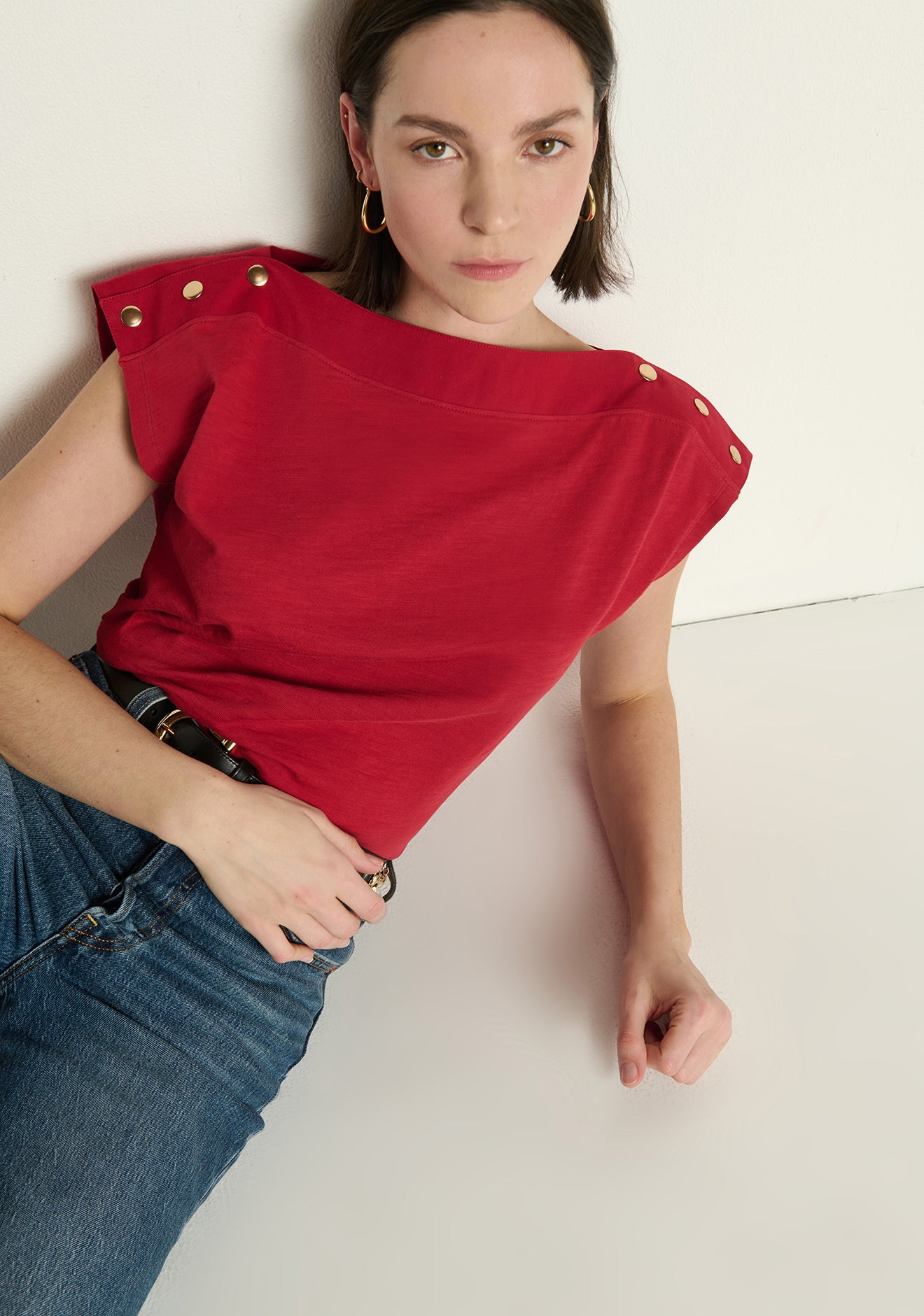 Brooks Boatneck Top- Rio Red