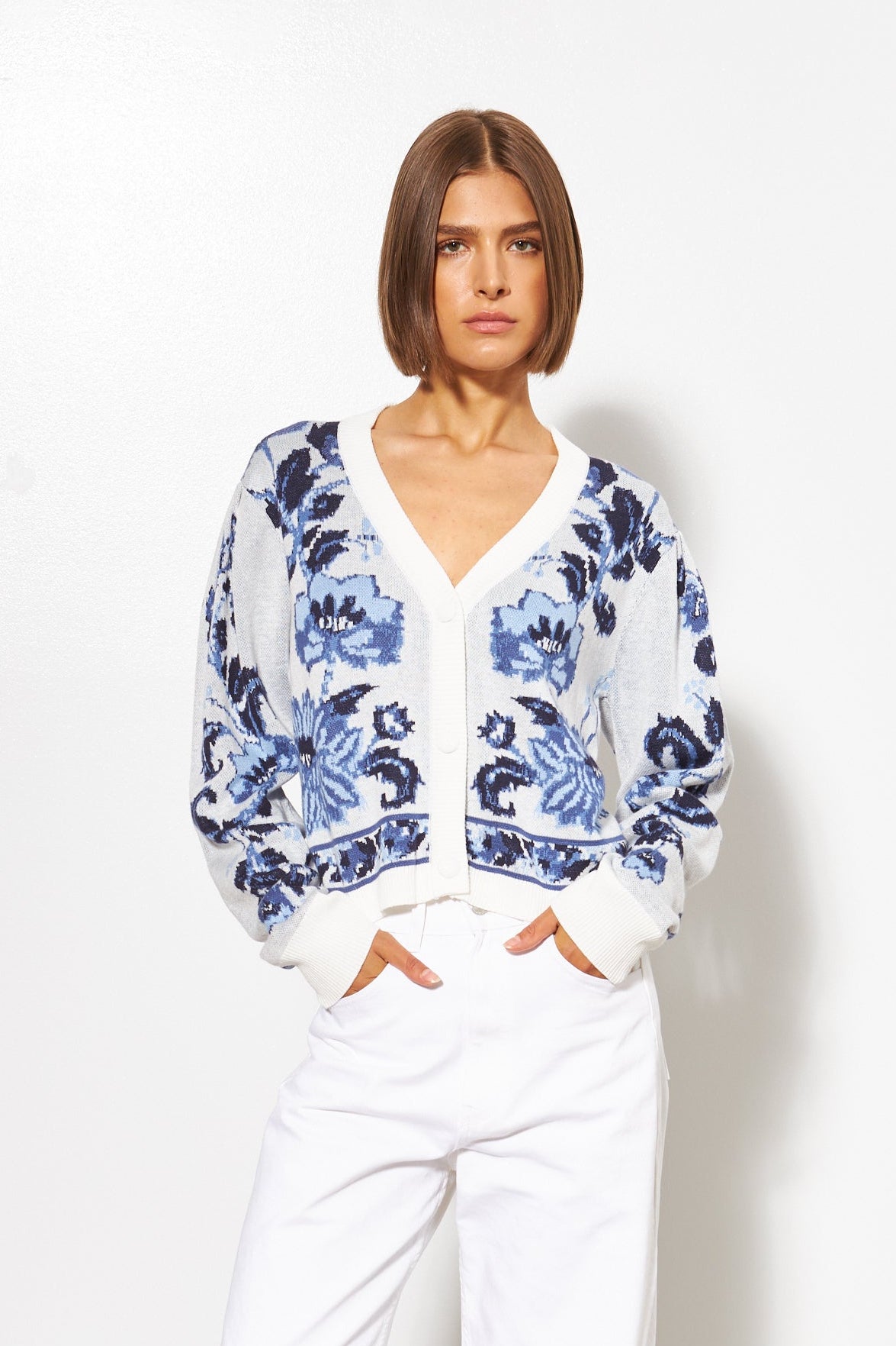 Polly Floral Cardigan- Bluebell Bouquet