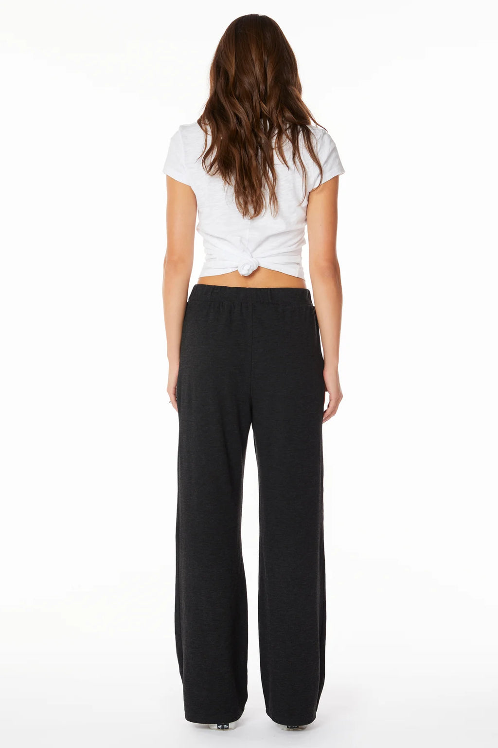 Wide Leg Pleated Pant- Muted Black
