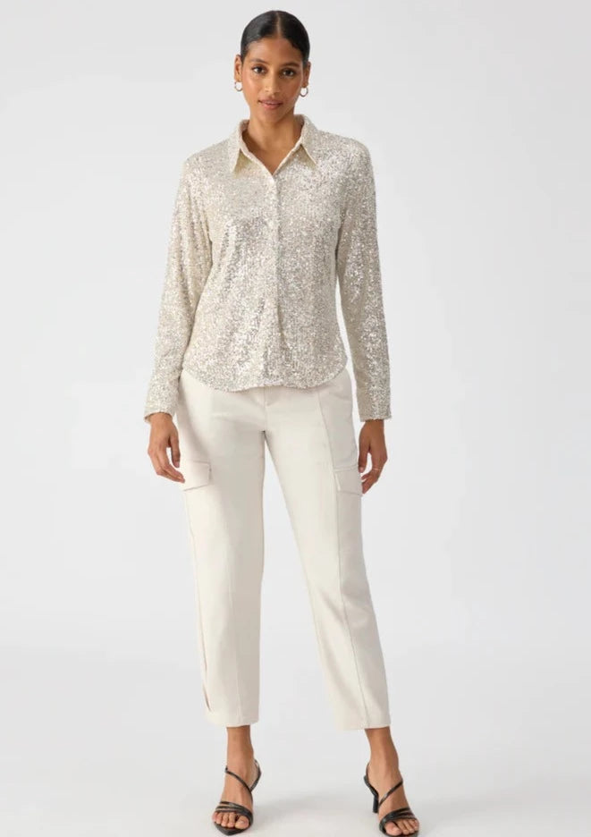 Radiant Sequin Shirt- Champagne