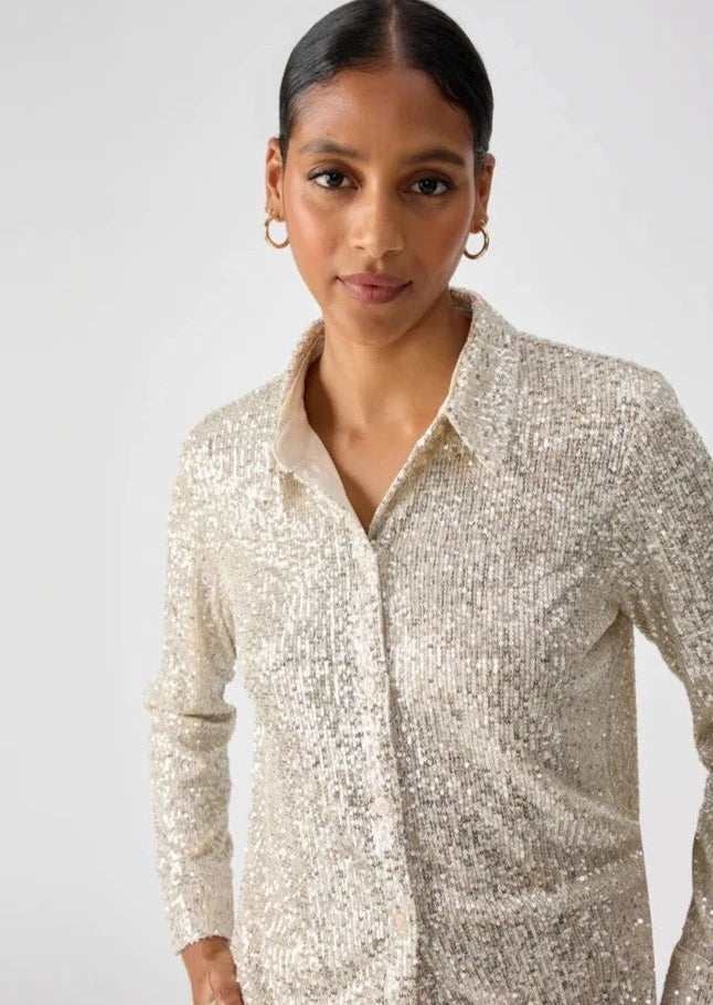 Radiant Sequin Shirt- Champagne