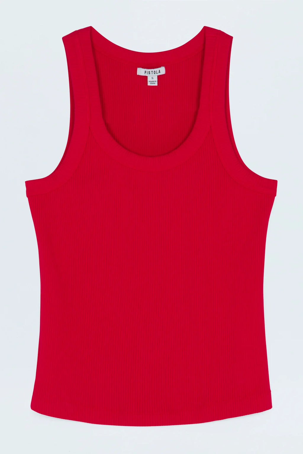 Christy Curved Hem Tank- Ruby