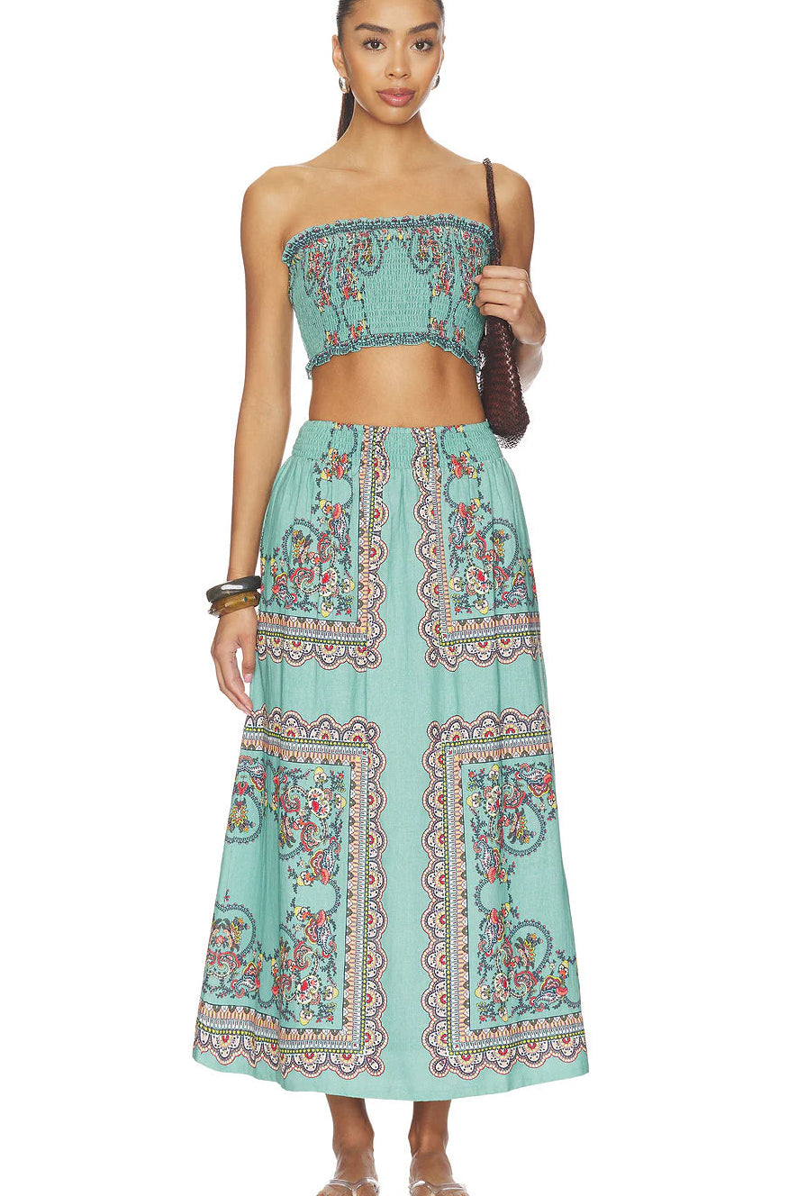 Ruby Top/Midi Skirt Set- Bleura