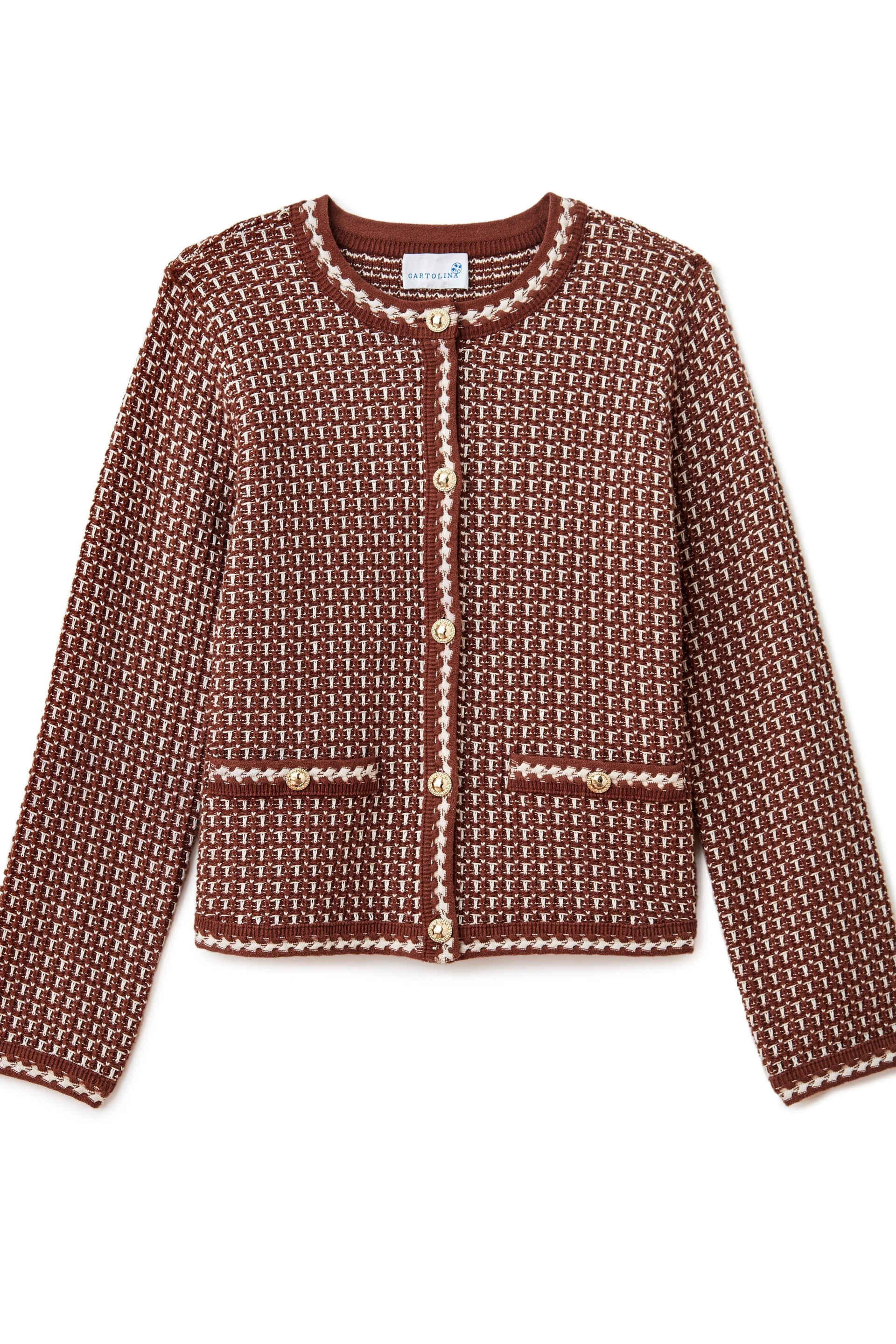 Evelyn Long Sleeve Cardigan- Espresso