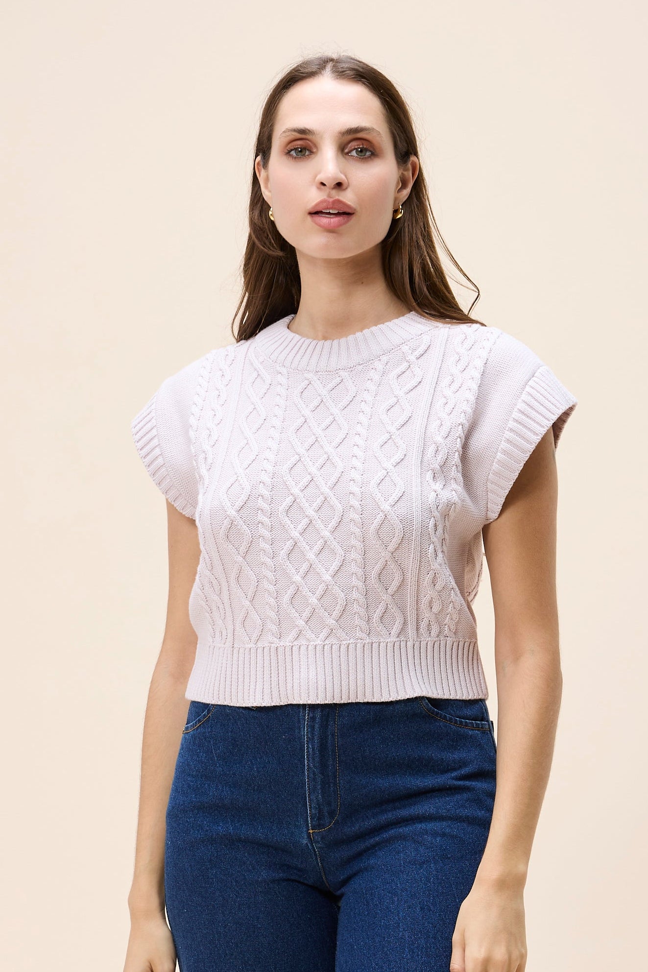 Gigi Cropped Sweater- Orchid Ice