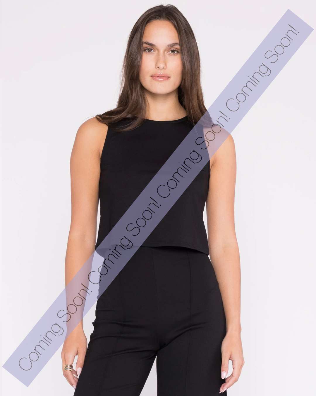 Ponte Knit Tank Top- Black