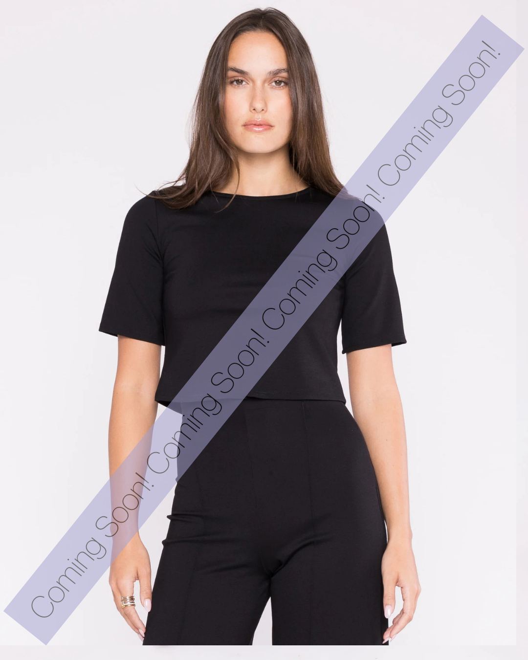 Ponte Short Sleeve Top- Black