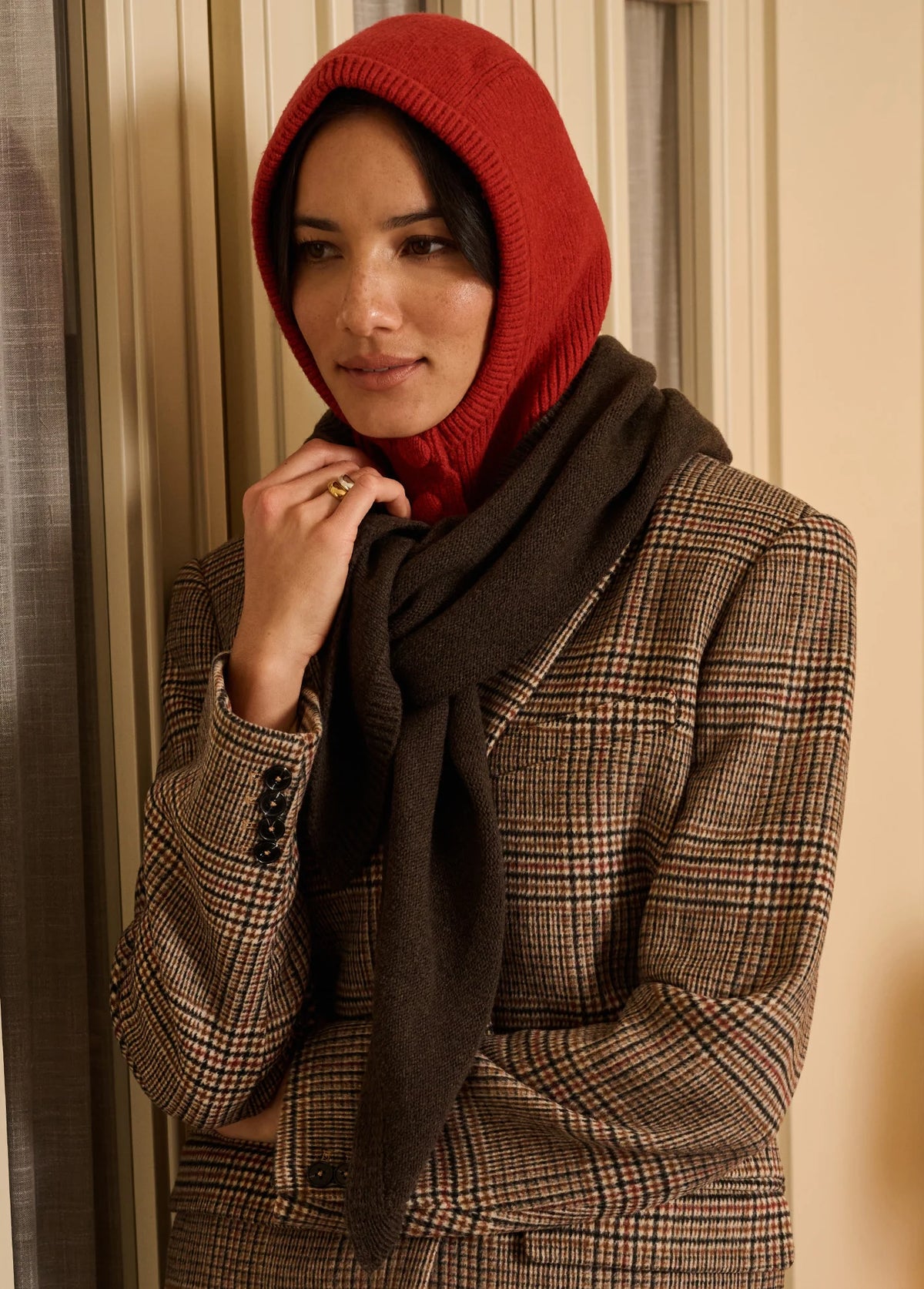 The Button Balaclava in Crimson