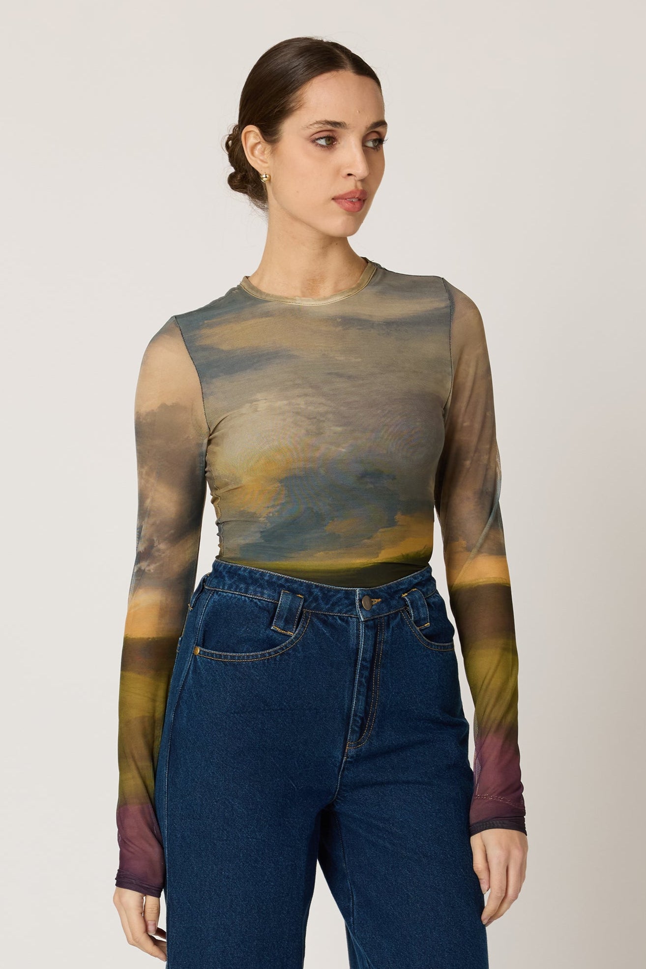 Dawn Mesh Top- San Bartolo Print