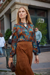 Clara Suede Midi Skirt- Saddle Brown