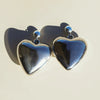 Silver Bubble Heart Statement Earring