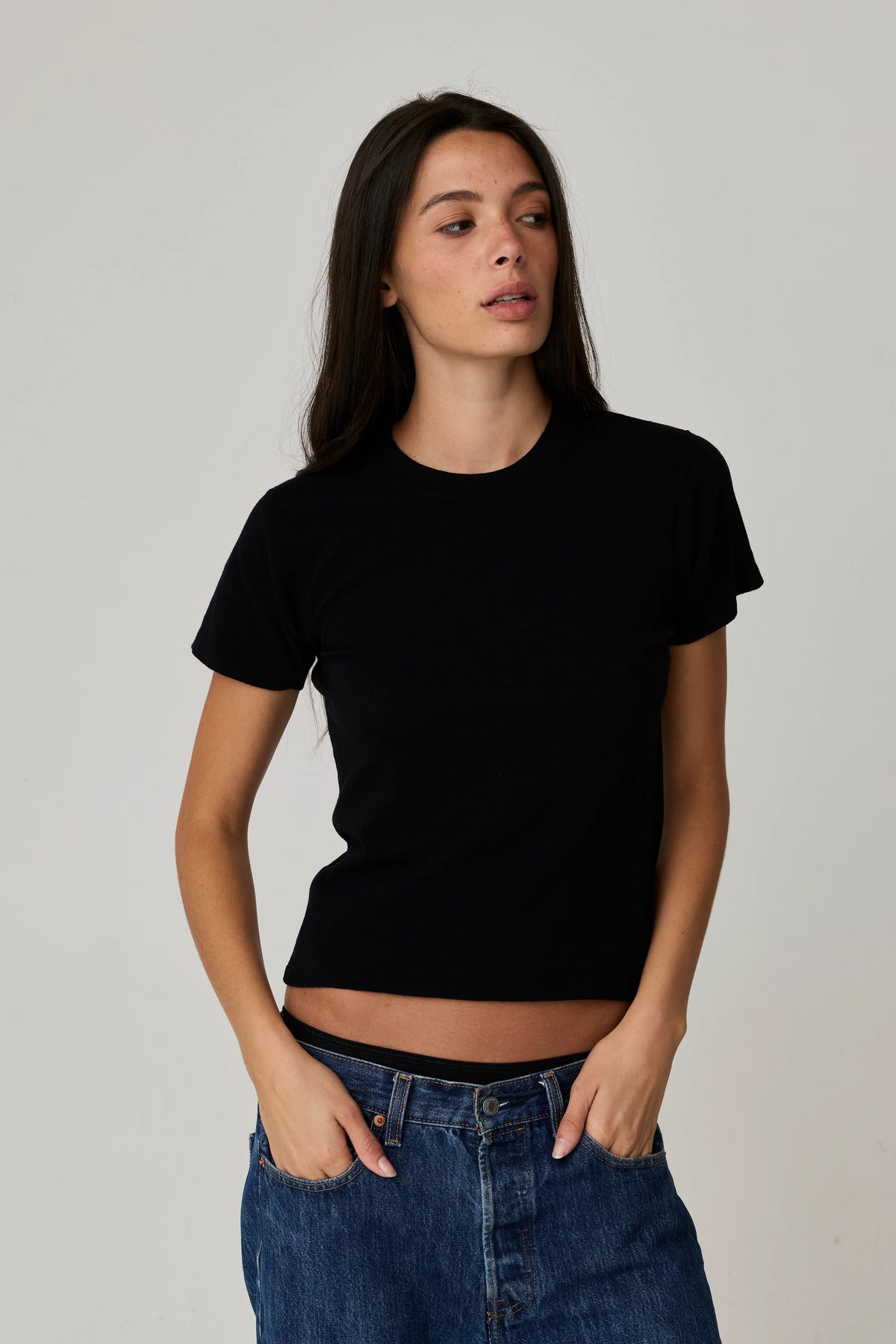 Amelia Vintage Tee in Black