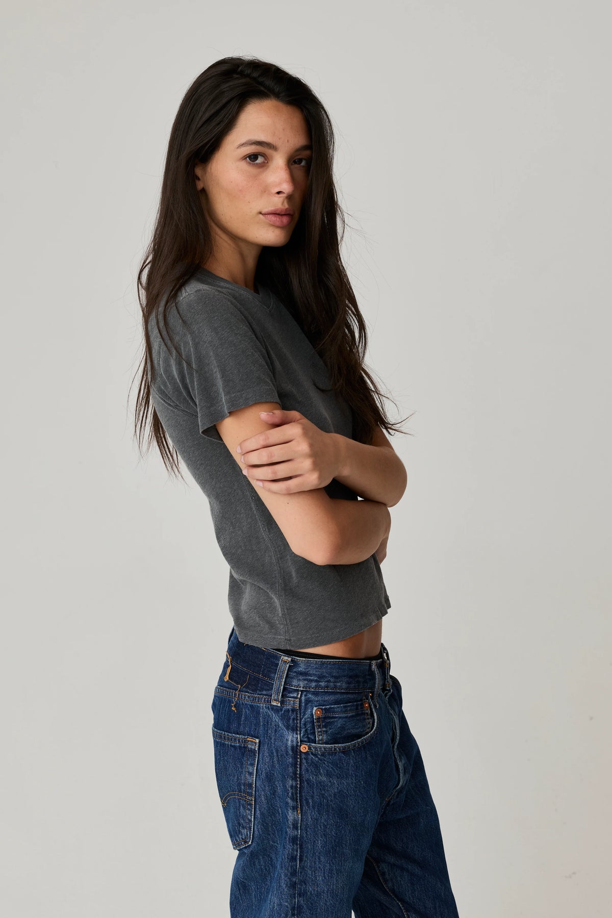 Amelia Vintage Tee in Vintage Black