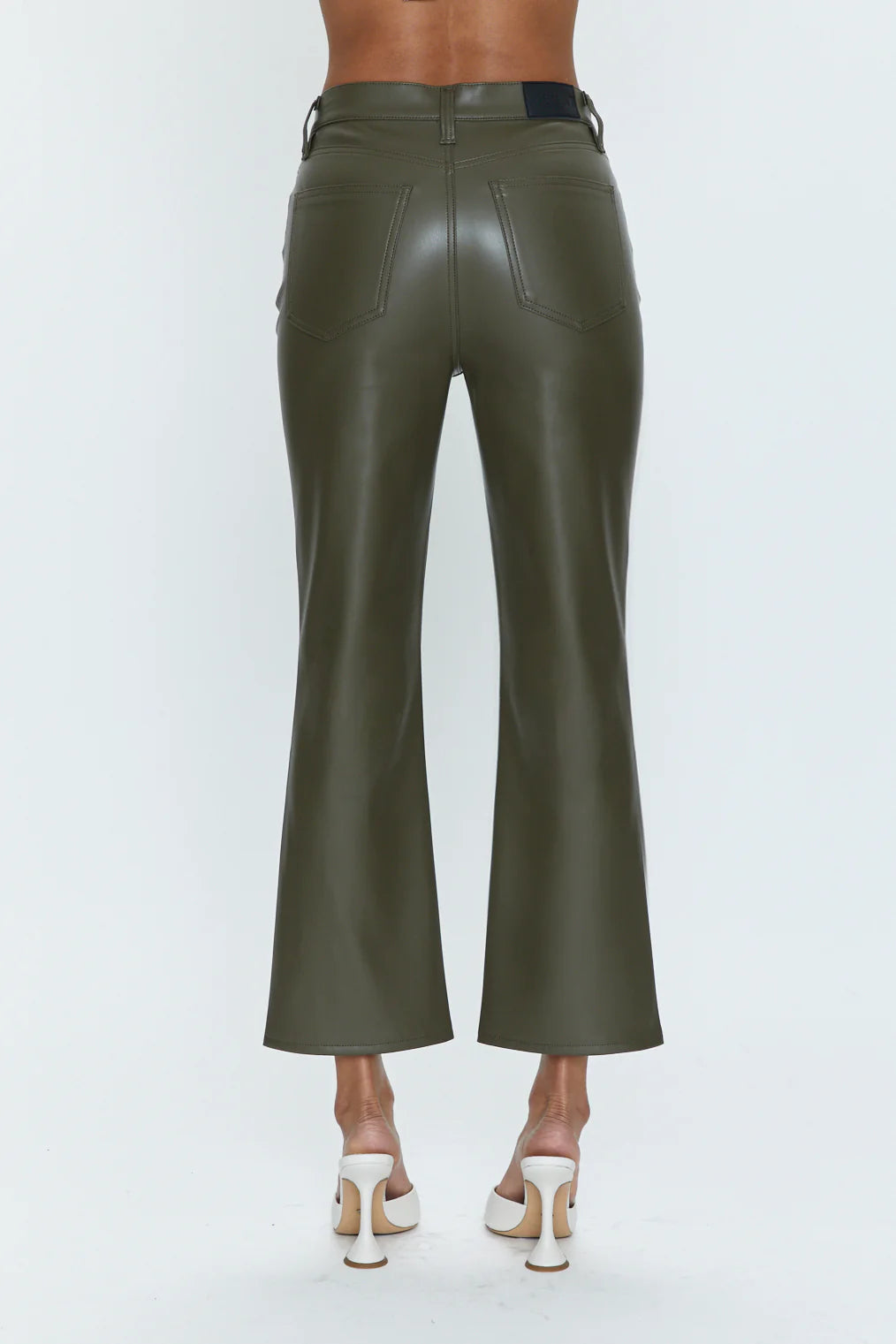 Lennon Vegan Leather Pants- Sage Green