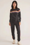 Anytime Sweatshirt- Washed Black Stripe