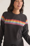 Anytime Sweatshirt- Washed Black Stripe