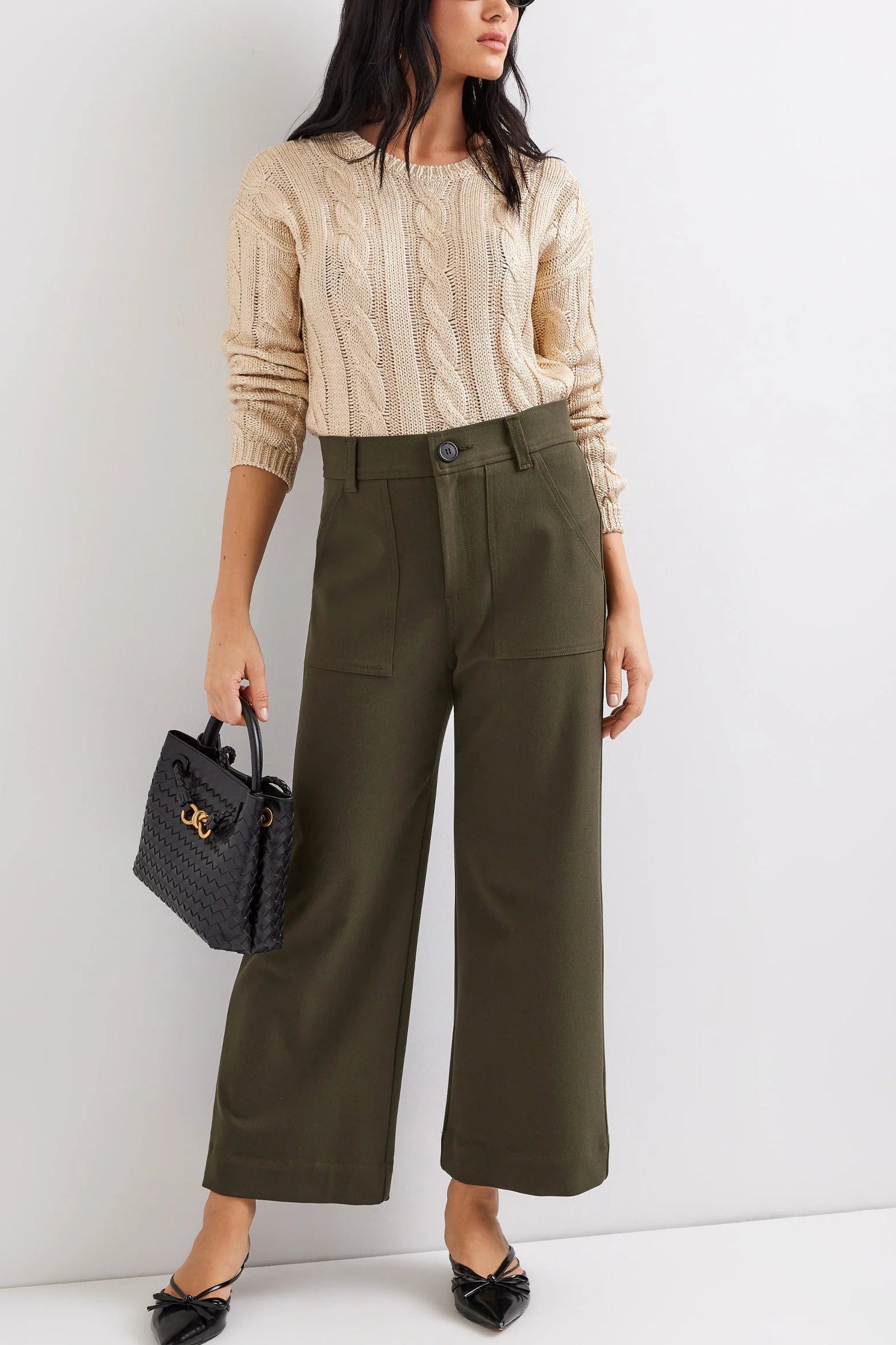 Rylee Cropped Pants- Olive