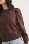 Enya Puff Sleeve Sweatshirt- Deep Cheetah