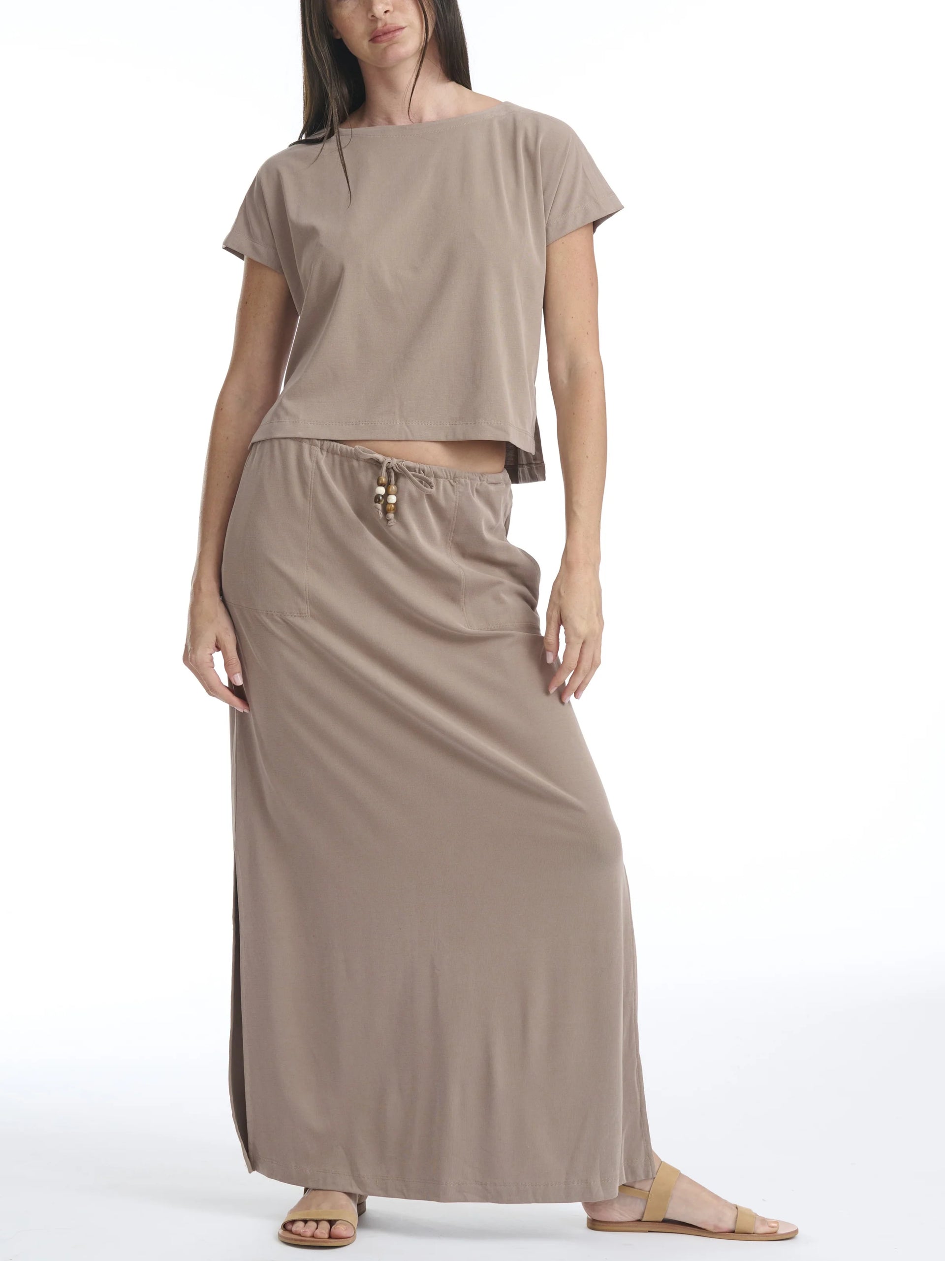 Sasha Sandwash Short Sleeve Tee- Wicker **Final Sale**