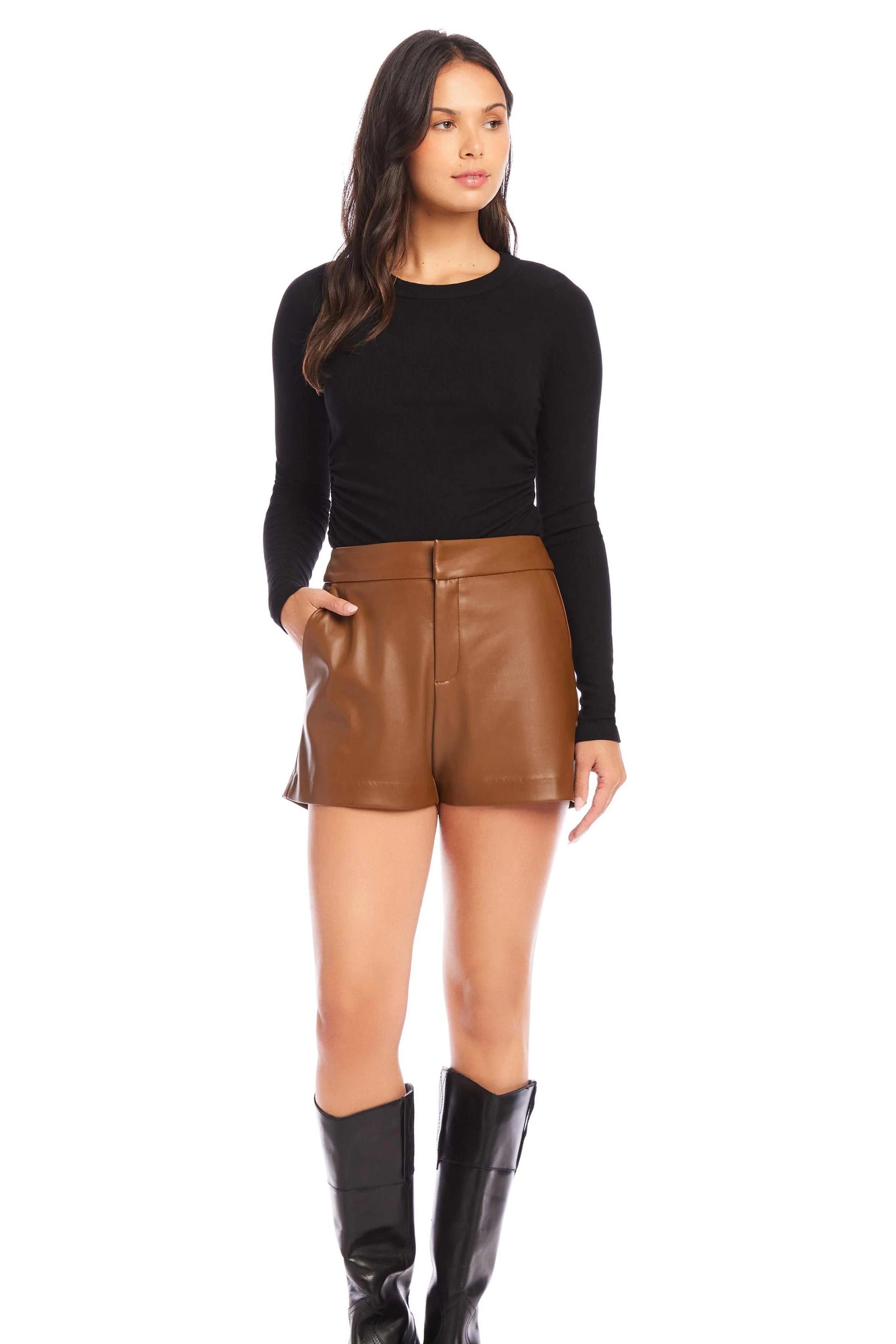 Side Shirred Top- Black