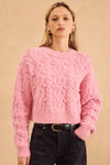 Wells Floral Texture Sweater-Bloom Pink