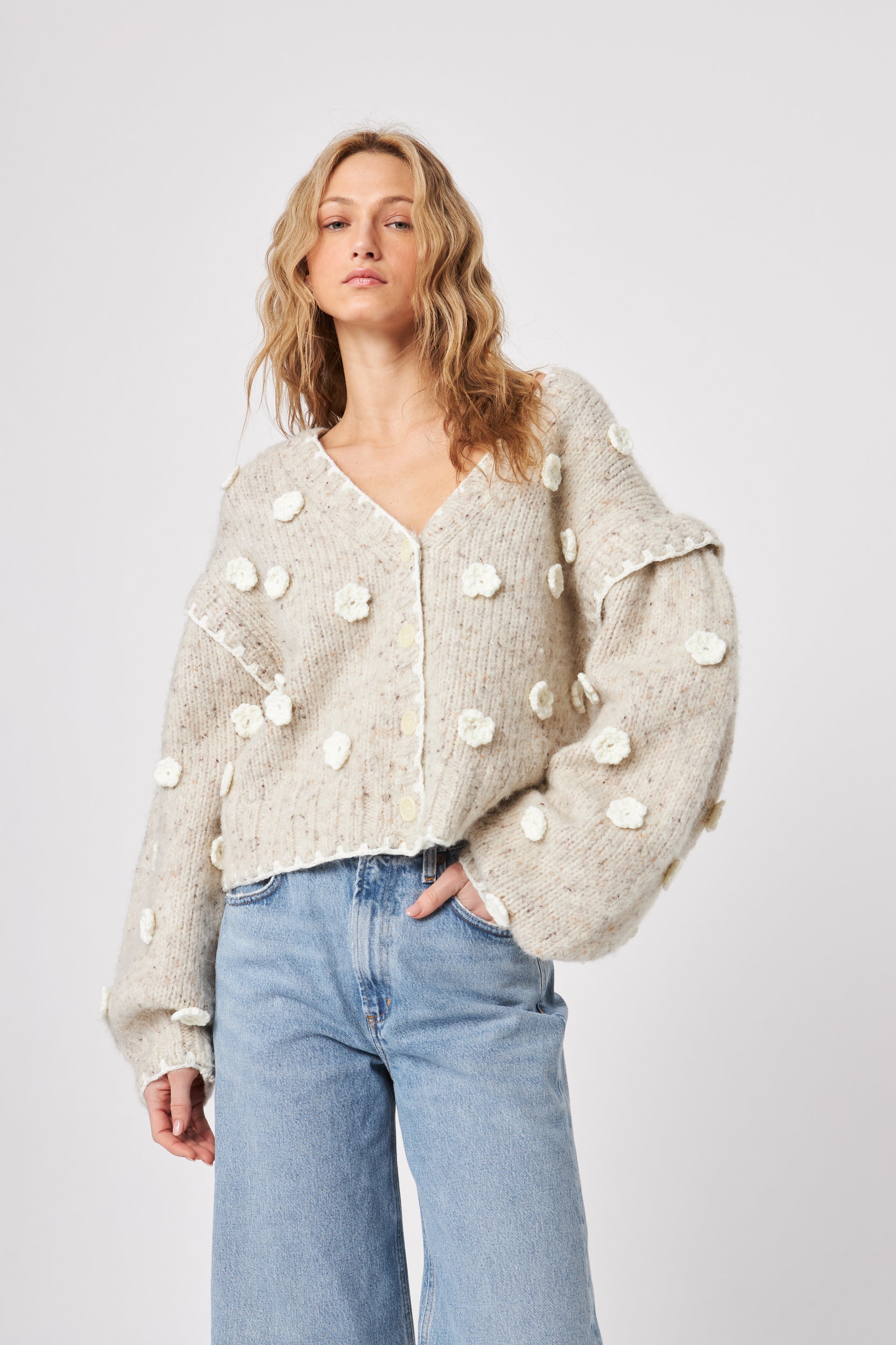 Marco Flower Cardigan—Tundra Flowers