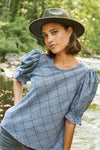 Connie Anne Top- Cerulean Tweed