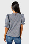 Connie Anne Top- Cerulean Tweed