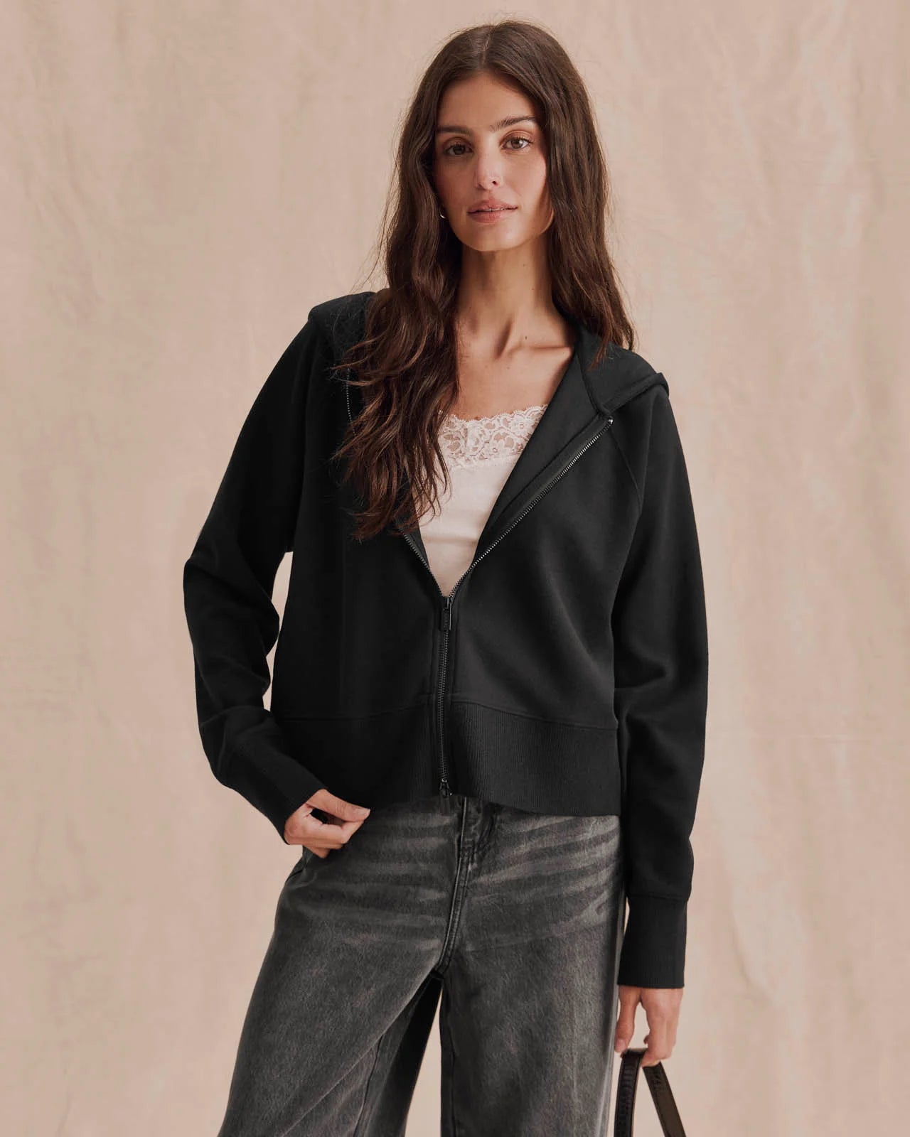 Winslow Zip Up Hoodie- Black