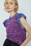 Florian Sleeveless Sweater- Navy/Purple