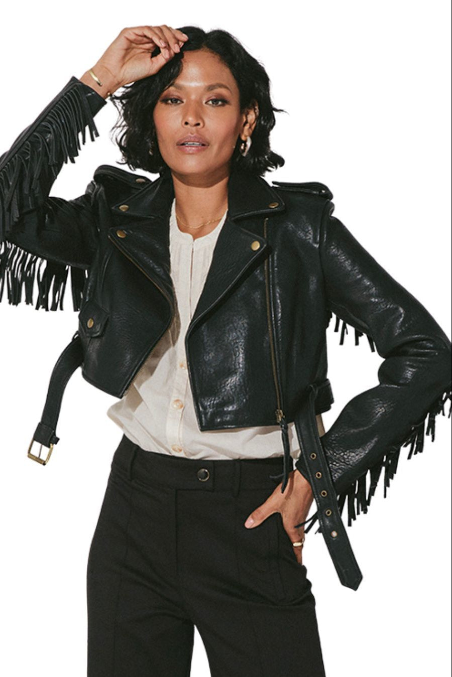 Asher Leather Jacket in Black