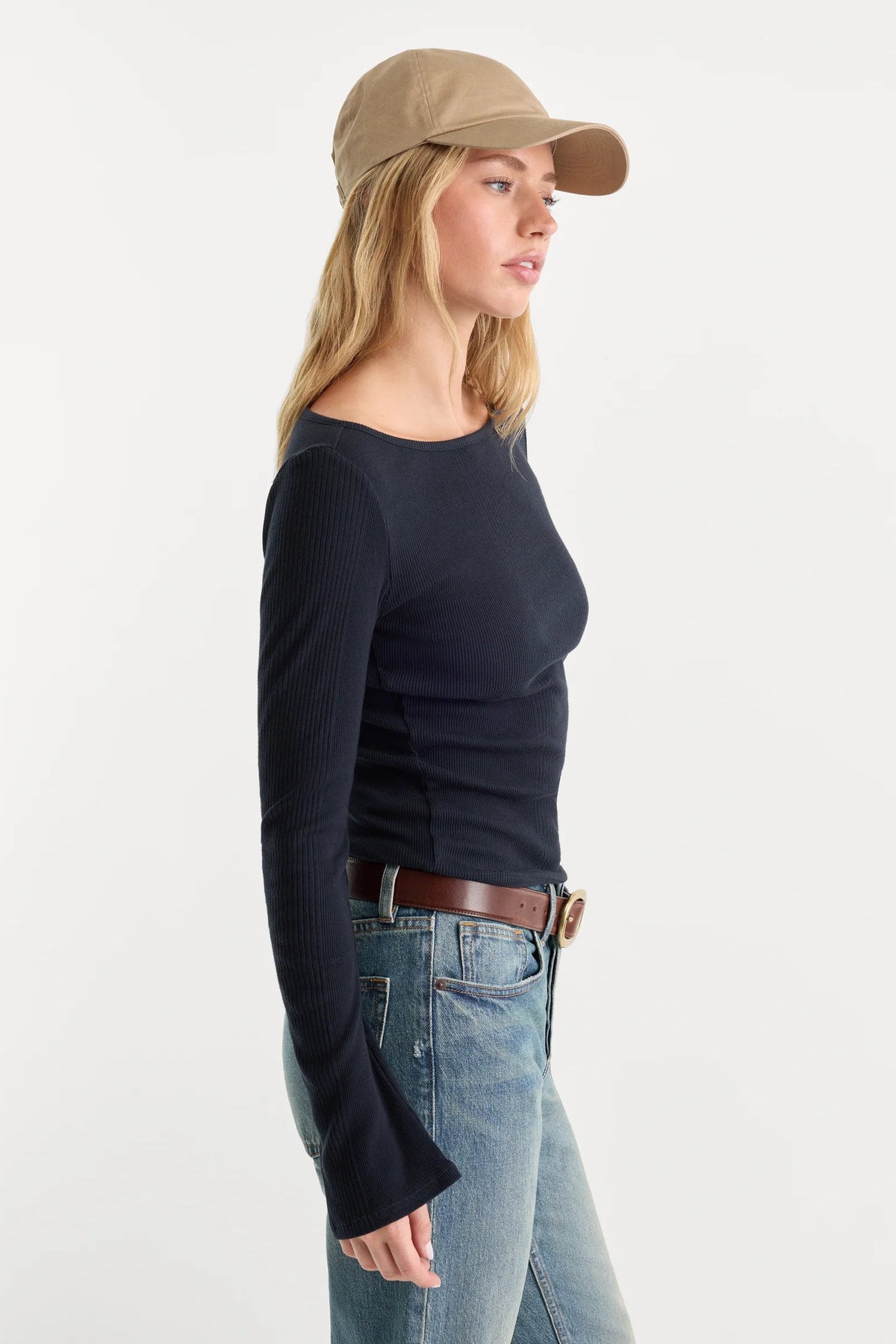 The Varigated Rib Long Sleeve Top
