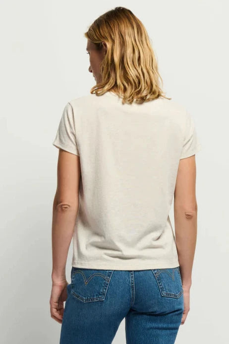 Goldie Boxy Crew Tee- Heather Oatmeal