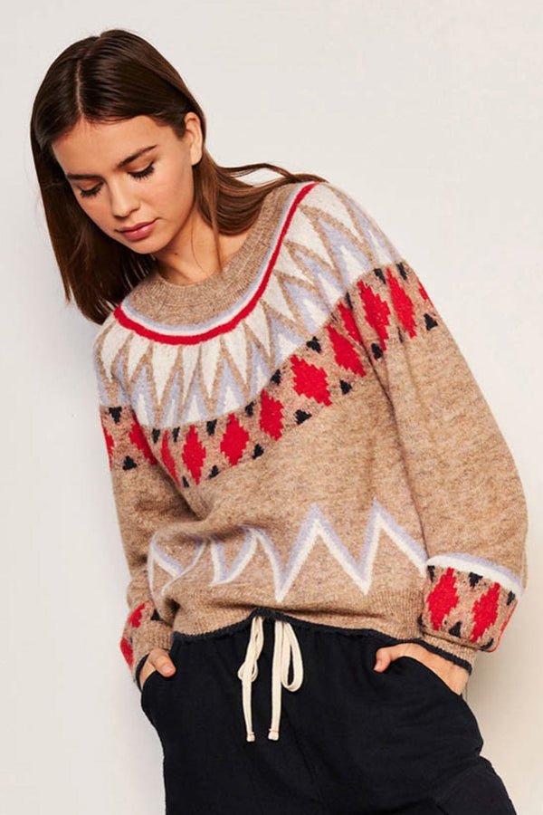 Fairisle Sweater—Taupe